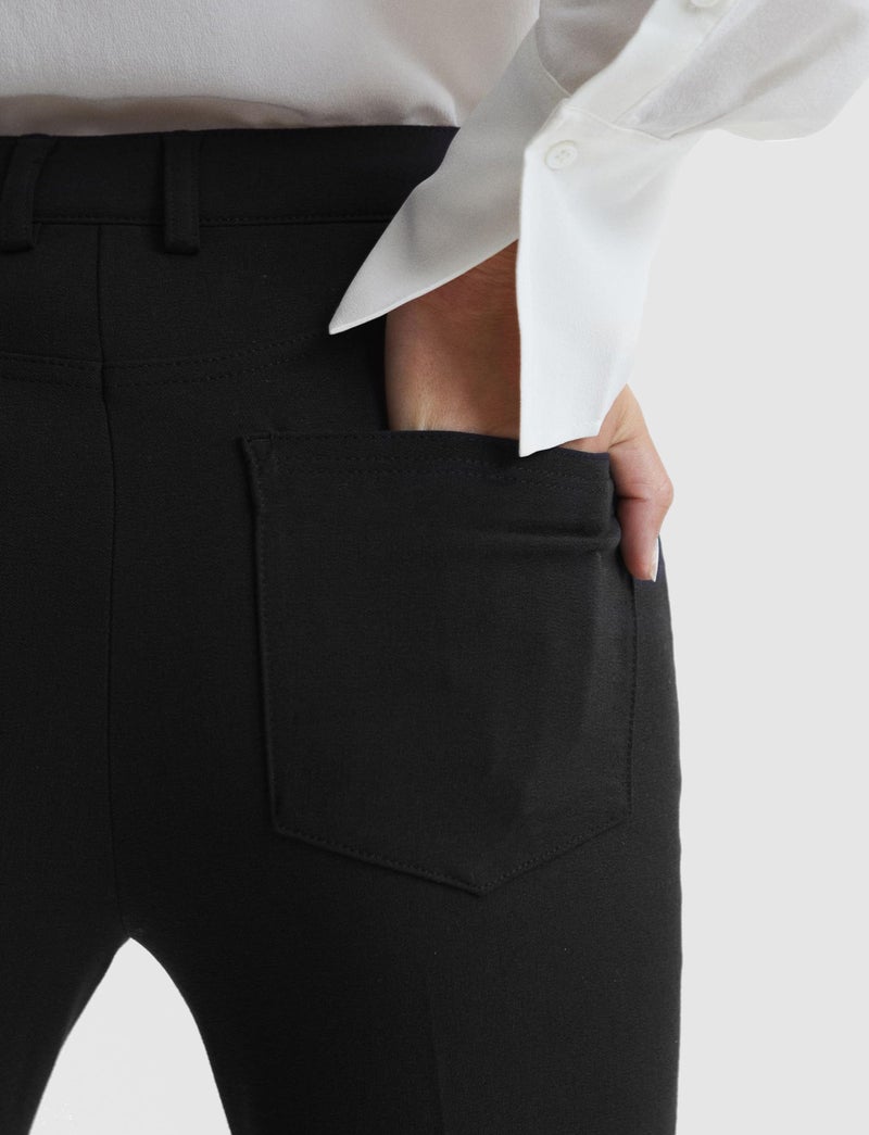 Houmous S-XXL 29'' 31'' 33'' 35'' Inseam Women's Bootcut Dress Pants Pockets Stretch Work Lounge Pant Office Casual, Black, 33", Medium - Image 4