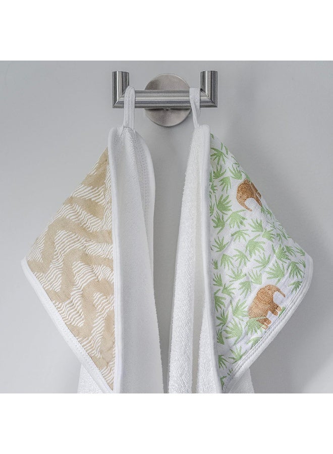 aden + anais Essentials Hooded Baby Bath Towel, Super Soft 100% Cotton, 2 Pack, Tanzania - Image 4