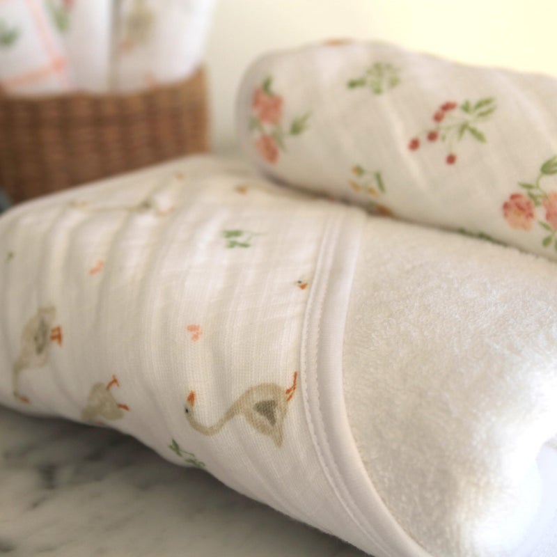 aden + anais Essentials Hooded Baby Bath Towel, Super Soft 100% Cotton, 2 Pack, Tanzania - Image 3