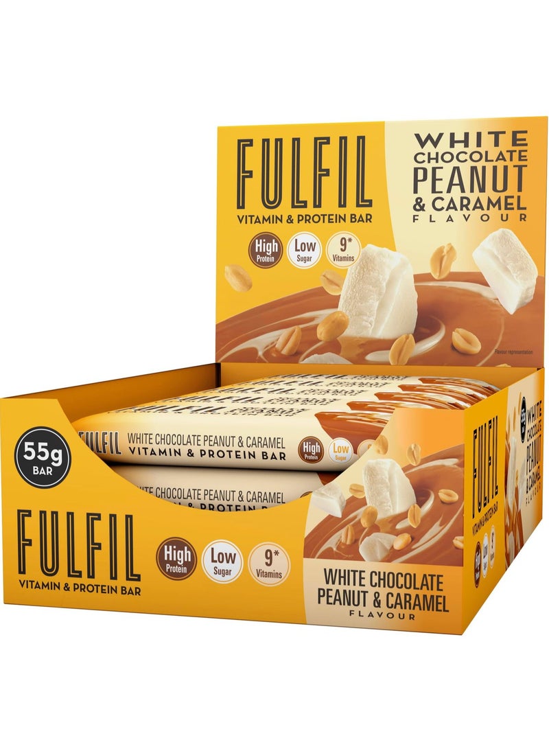 Fulfil Protein Bar White Chocolate Peanut & Caramel flavor 15 X 55G Bars - Image 1
