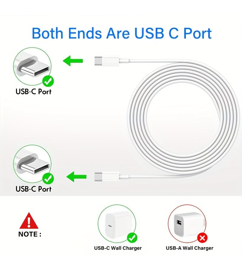 5 قطع كابل شحن سريع من USB-C إلى USB-C بقدرة 20 واط مع مزامنة بيانات عالية السرعة متوافقة مع أجهزة USB-C - Image 5