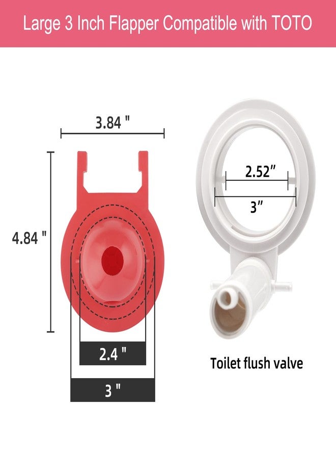 Hibbent Large 3-Inch Toilet Flapper Replacement Compatible with TOTO flapper Model G-Max, THU138S, THU175S and THU331S- Oversized Sealing and Easy to Install - Image 2