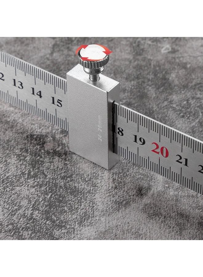 11.81 Inch Ruler Positioning Block Metal Scriber Woodworking Line Marker Limiter - Image 1