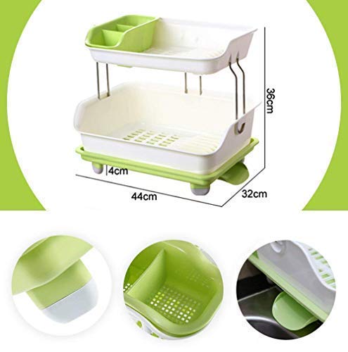 Whitecloud TRANSFORMING HOMES Whitecloud TRANSFORMING HOMES® Kitchen Dish Drainer Rack Plastic 2 Layer Kitchen Organizer Sink Dish - Cutlery Drying Organizer Drainer Drying Kitchen Storage Rack (ITN-225) Multicolor  - Image 4