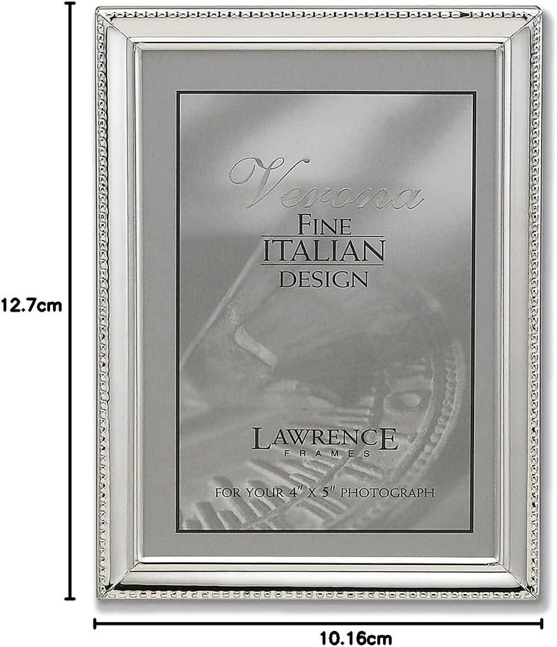 Lawrence Frames Lawrence 11645 Verona Collection 4-Inch x 5-Inch Metal Silver Picture Frame with Beads - Image 2