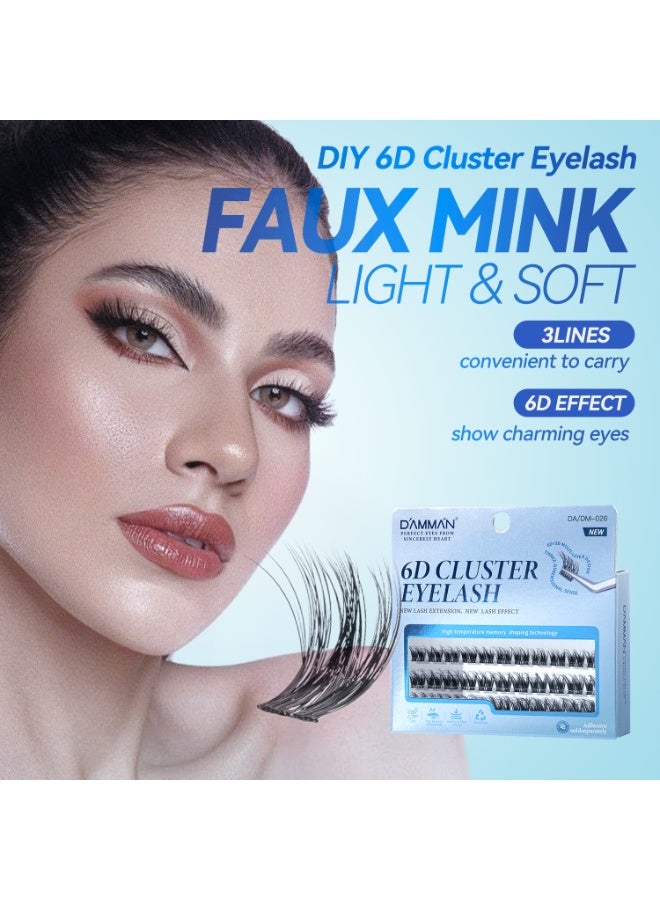 D'AMMA'N 6D Natural Individual Lashes – Easy DIY Lash Extensions for Beginners, Soft Lightweight & Natural Effect - Image 2