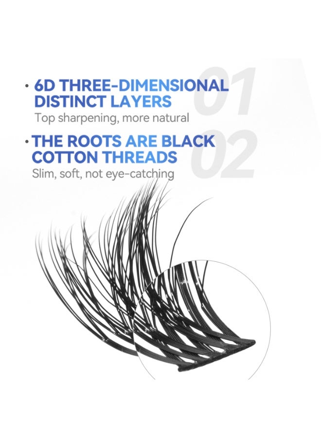 D'AMMA'N 6D Natural Individual Lashes – Easy DIY Lash Extensions for Beginners, Soft Lightweight & Natural Effect - Image 4