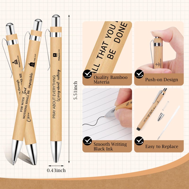 NEOACT 150 Pcs/50 Set Christian Gifts Bulk,Spiral Notebook with Bible Ballpoint Pen and Christian Bookmark,Prayer Journal Christmas Gifts for Staffs Coworkers Teachers Church Members & Pastor - Image 4