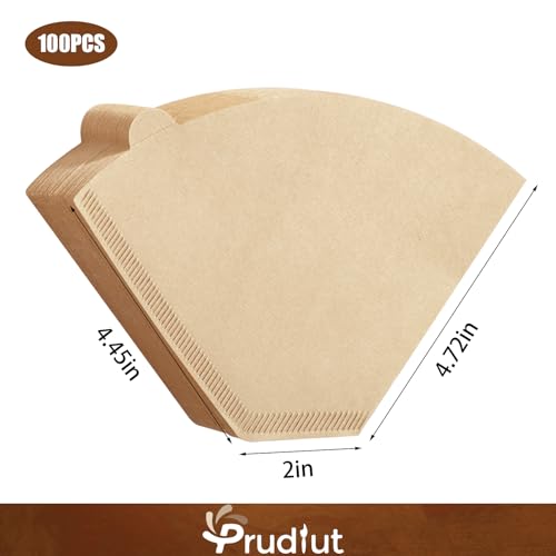 Prudiut 200 Count #4 Cone Coffee Filters 8-12 Cups, Disposable Coffee Filters 4 Cone Paper Unbleached Natural 4 Filters Paper Compatible with Ninja, Drip and Pour Over Coffee Maker - Image 2
