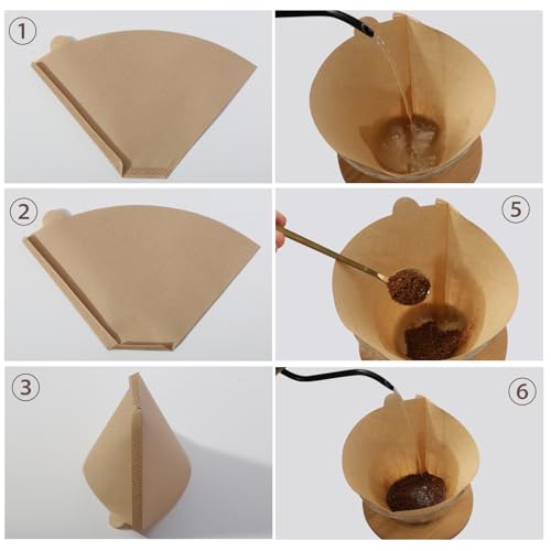 Prudiut 200 Count #4 Cone Coffee Filters 8-12 Cups, Disposable Coffee Filters 4 Cone Paper Unbleached Natural 4 Filters Paper Compatible with Ninja, Drip and Pour Over Coffee Maker - Image 4