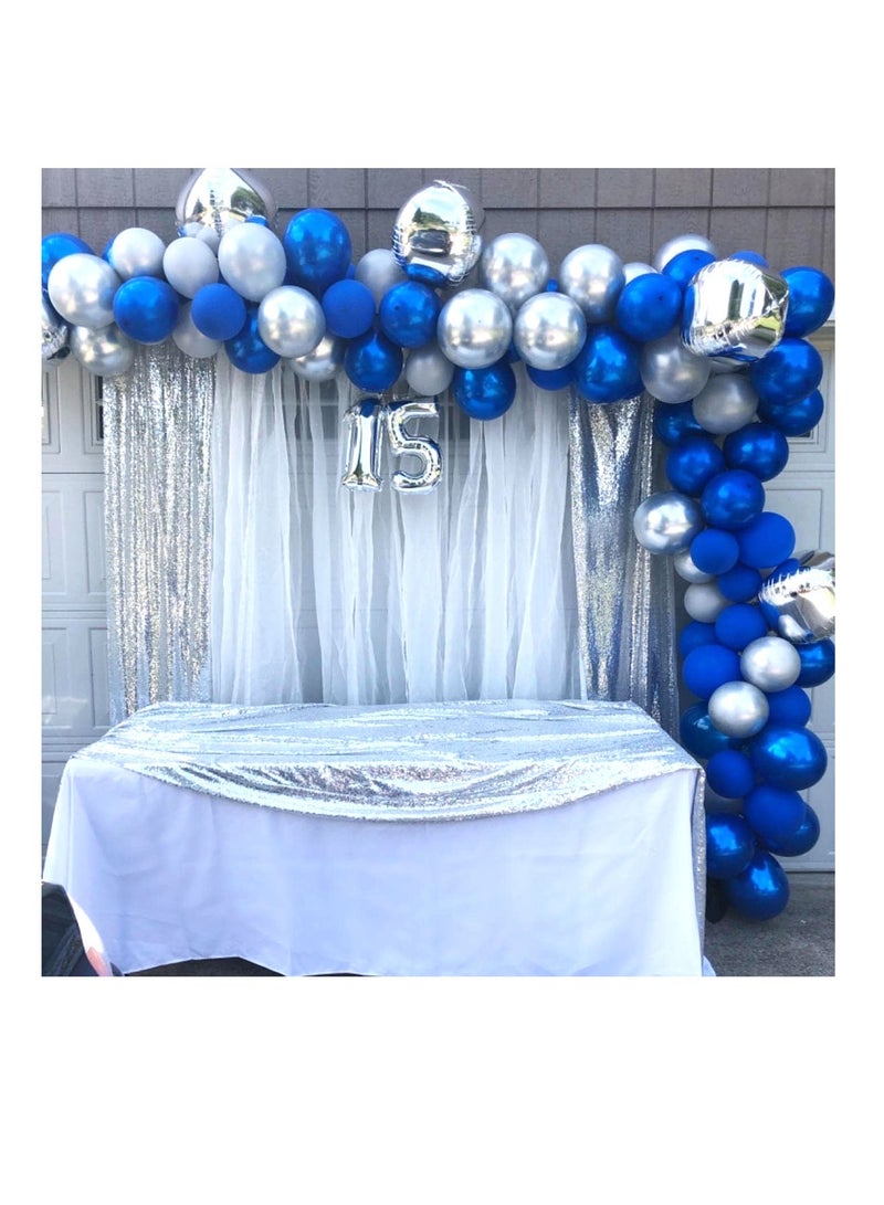 PARTY FUN Metallic Balloon 12 Inch Blue Color 40 Pcs  - Image 3