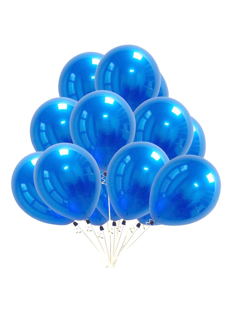 PARTY FUN Metallic Balloon 12 Inch Blue Color 40 Pcs  - Image 1
