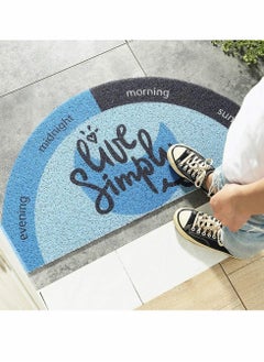 Y&D Semicircle Door Mat Creative Half Round Area Rug Anti Slip Welcome Doormat for Front Inside Outside Entry Outdoor Floor Home Decor Non-Woven Fabric Patio (40X80cm)  - Image 1