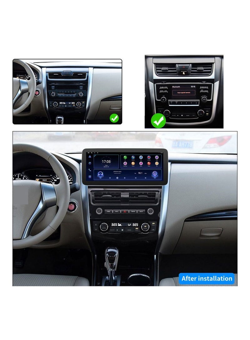 رايموس راديو سيارة Raymos مقاس 12.3 بوصة لسيارة نيسان تيانا 2013-2016، يدعم شاشة أندرويد Apple Carplay وأندرويد أوتو لاسلكيًا وذاكرة وصول عشوائي 4 جيجابايت وواجهة سريعة وواي فاي 4G وUSB QLED (1280x720) - Image 2