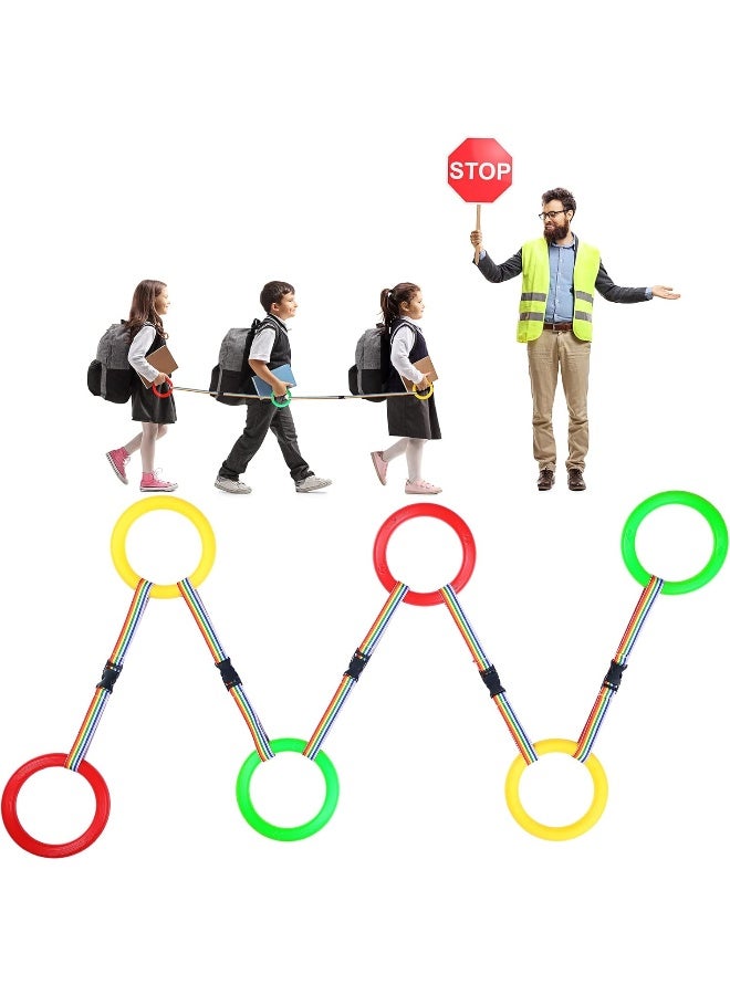 Shappy 6 Pcs Walking Rope for Preschool with Handles Preschool Rope for Walking in Line Colorful Outdoor Safety Daycare Rope for Kids Children Toddlers Schools Teachers Kindergarten(Red Yellow Green) - Image 1