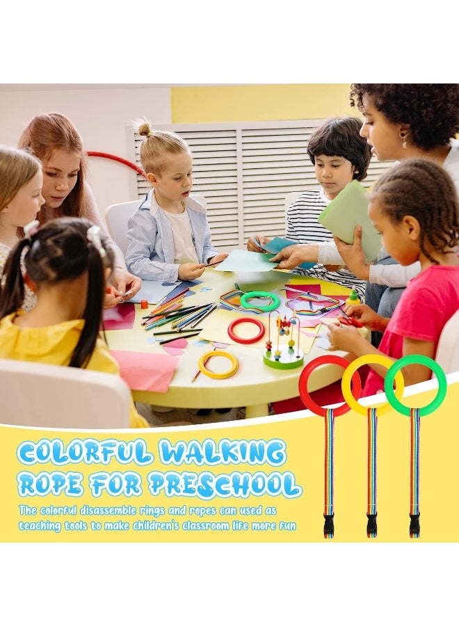 Shappy 6 Pcs Walking Rope for Preschool with Handles Preschool Rope for Walking in Line Colorful Outdoor Safety Daycare Rope for Kids Children Toddlers Schools Teachers Kindergarten(Red Yellow Green) - Image 5