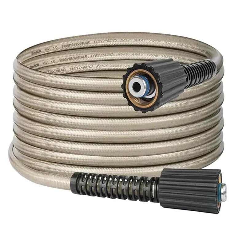JPT خرطوم غسيل ضغط عالي JPT بمرونة فائقة بطول 15 متر معيار أمريكي خيوط M22 مع أختام O-ring حتى ضغط 3200 PSI متوافق مع العديد من ماركات الغسالات - Image 1