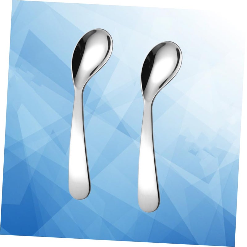 2 Pcs Baby Self Feeding Spoons Bending Design Soft Safe Smooth Edges Mealtime Practice - Image 5