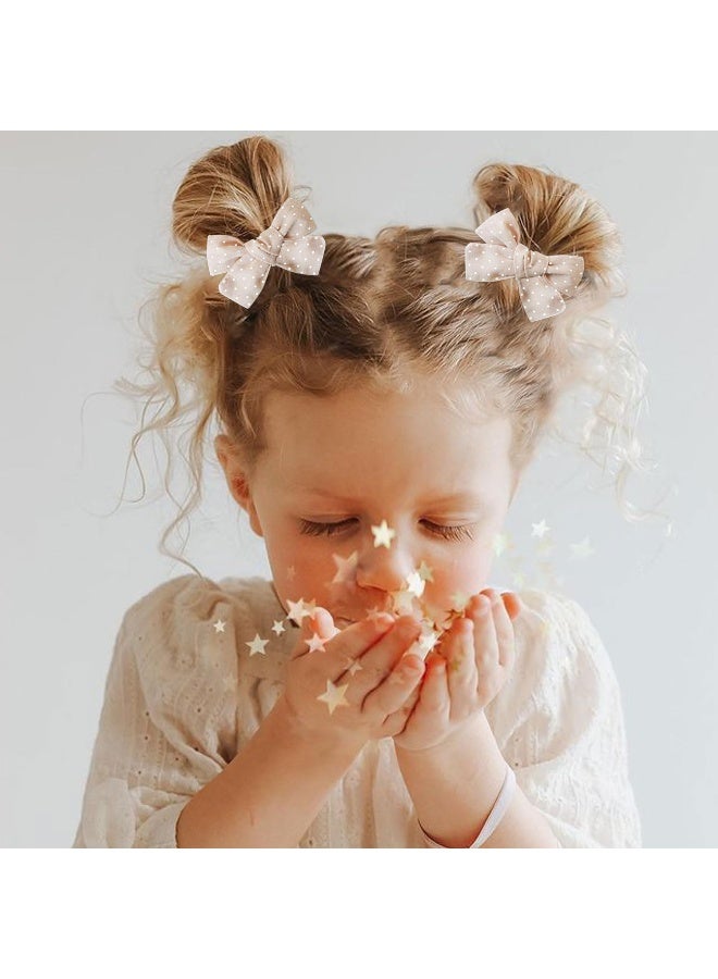 Niceye Baby Hair Clips - 24 Pcs Fully Lined Hair Bow Clips for Fine Hair Cotton Tiny Hair Barrettes for Infants, Toddlers, and Little Girls - Image 3