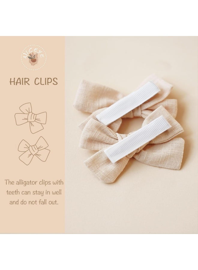 Niceye Baby Hair Clips - 24 Pcs Fully Lined Hair Bow Clips for Fine Hair Cotton Tiny Hair Barrettes for Infants, Toddlers, and Little Girls - Image 2