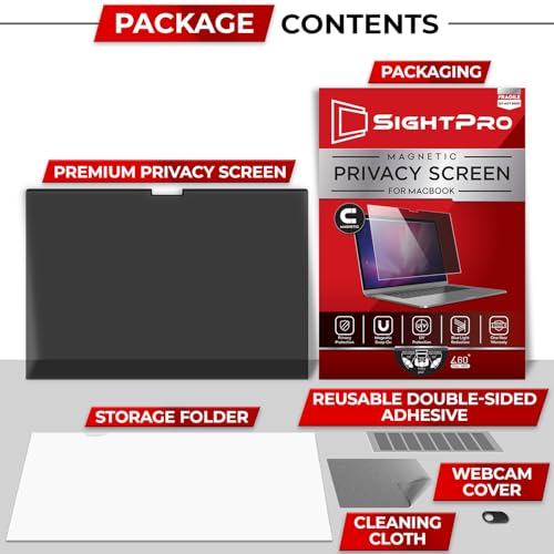 SightPro Magnetic Privacy Screen for MacBook Air 13 Inch (2018, 2019, 2020, 2021, M1) Removable Laptop Privacy Filter Shield and Protector - Image 5