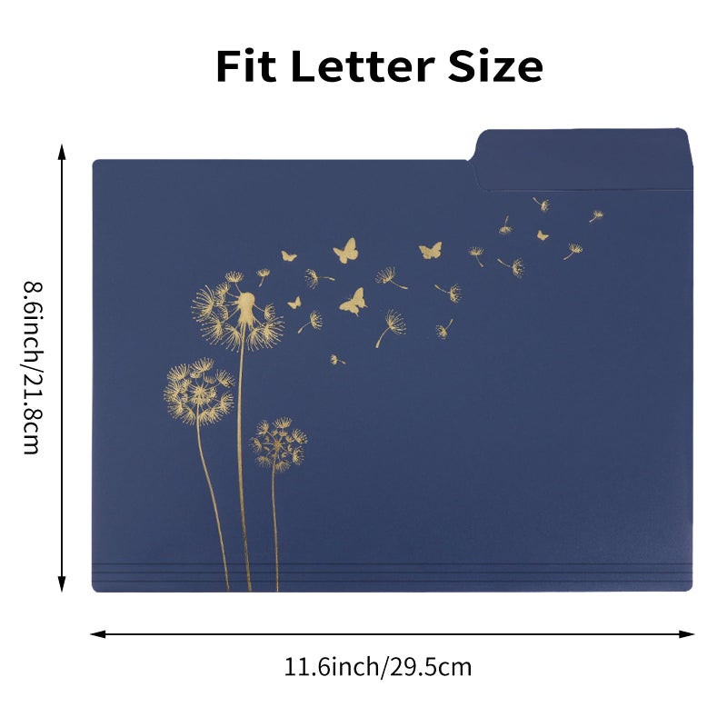 EOOUT 18 Pack Decorative File Folders Plastic Floral Colored Folders with Gold Foil Vintage 8.6 x 11.6 Inch 1/3 Cut Tab Letter Size for Office School Home - Image 2