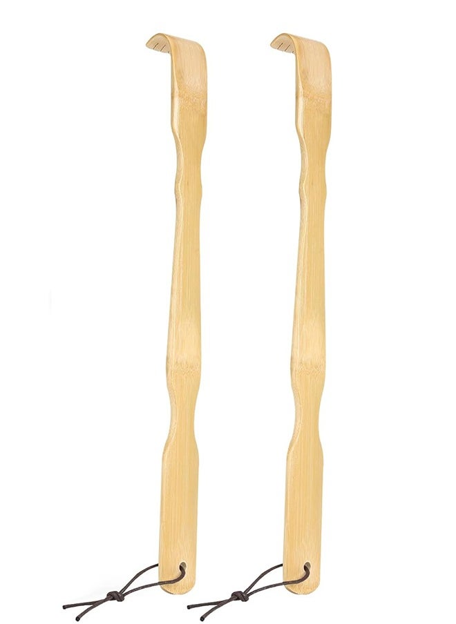 General 2 Pack Wooden Bamboo Back Scratcher, 17 Inch Long Handle Back Scratchers for Adults Men Women, with Beautiful Gift Packaging  - Image 1