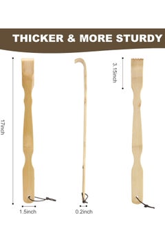 General 2 Pack Wooden Bamboo Back Scratcher, 17 Inch Long Handle Back Scratchers for Adults Men Women, with Beautiful Gift Packaging  - Image 2