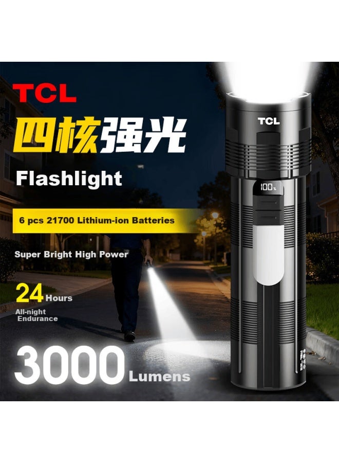Tcl High-power Flashlight Long-lasting 24-hour Outdoor Survival Large Capacity Military Rechargeable - Image 1