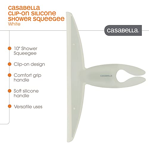 Casabella كاسابيلا، ممسحة سيليكون بيضاء 44037 قابلة للتثبيت، 10-1/8" × 1-1/4" × 6-3/4" h - Image 2