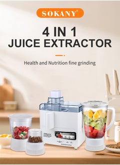 sokany 4-In-1 Food Processor,Multifunction with Juicer, Grinder, Multifunctional Blender,1.5 L 800 W SK-4008,White  - Image 5