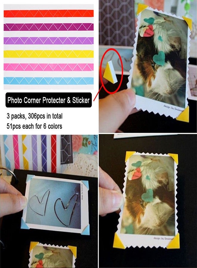 CenterZ Vintage Photo Album DIY Scrapbook - 10x10 inch 50 Pages Double Sided, PU Leather Cover Three-Ring Binder Picture Booth Albums with 6 Colors 306pcs Self Adhesive Photos Corners for Memory Keep - Image 5