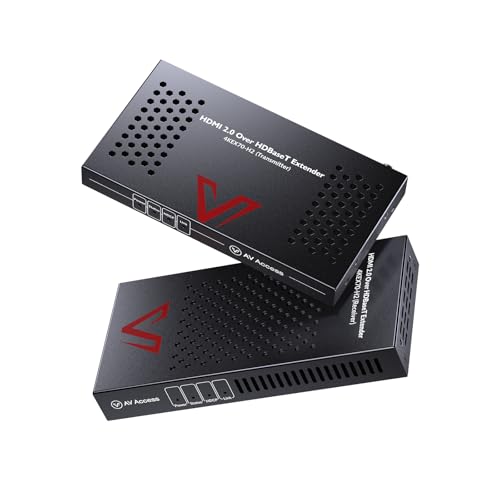 v AV Access AV Access HDBaseT 4K HDMI Extender Over Cat5e/6/6a/7 4K@60Hz 130ft, 1080P@60Hz 230ft, HDR10+, HDMI 2.0 YUV4:4:4, UltraHD, HDCP 2.2, 18Gbps, Plug & Play, IR Return & PoE, Smart EDID(4KEX70-H2) - Image 1