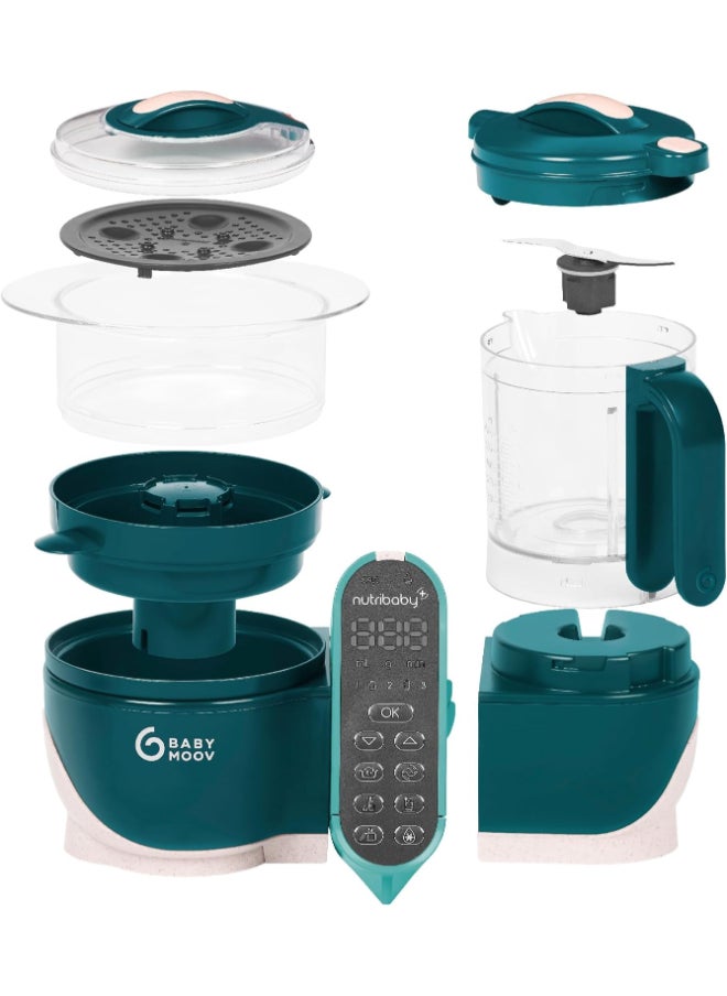 babymoov - Nutribaby(+) 6 - In - 1 Multi - Purpose Baby Food Processor, Steam Cooker, Multi - Speed Blender, Large Capacity, Ideal For Batch Cooking, Warmer, Defroster, Steriliser - Opal Green, 2L - Image 1
