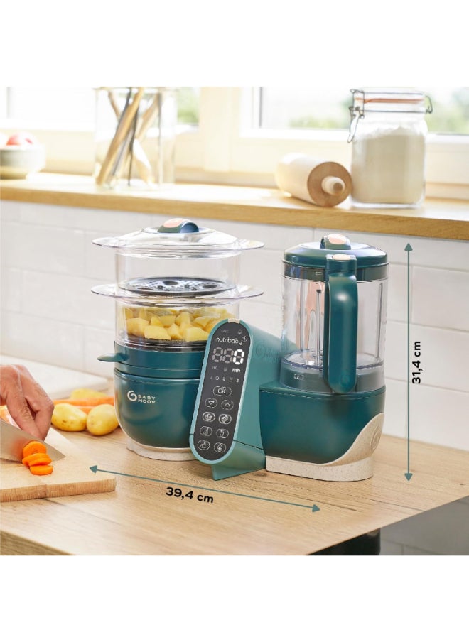 babymoov - Nutribaby(+) 6 - In - 1 Multi - Purpose Baby Food Processor, Steam Cooker, Multi - Speed Blender, Large Capacity, Ideal For Batch Cooking, Warmer, Defroster, Steriliser - Opal Green, 2L - Image 1