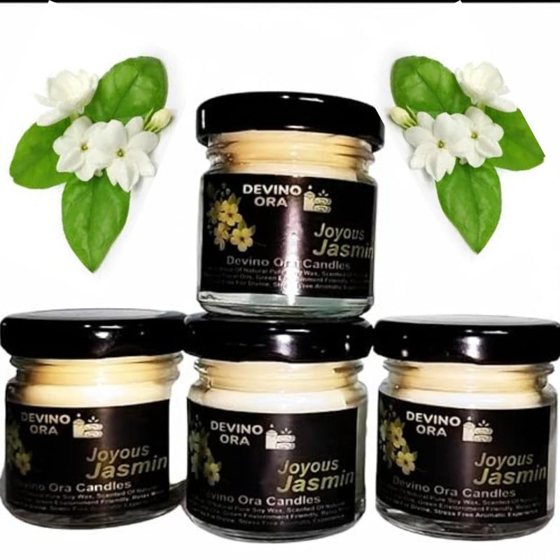 Devino Ora Scented Candles JasminCombo Set of 4 Aroma Soy Wax 4 X 60gms Each Scented Aromatic Strong Fragrance of Vanilla Jasmin Lavender and Rose up to 15 HoureBest Gift for Valentine Day - Image 3