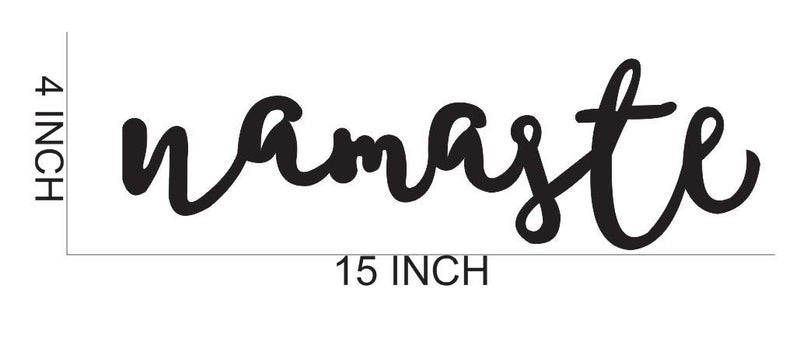 300Sparkles NAMASTE Cutout Home Room Party Wall Decoration Wall Art ArtCrafts Cutout BROWN 15 X 4 INCH - Image 2