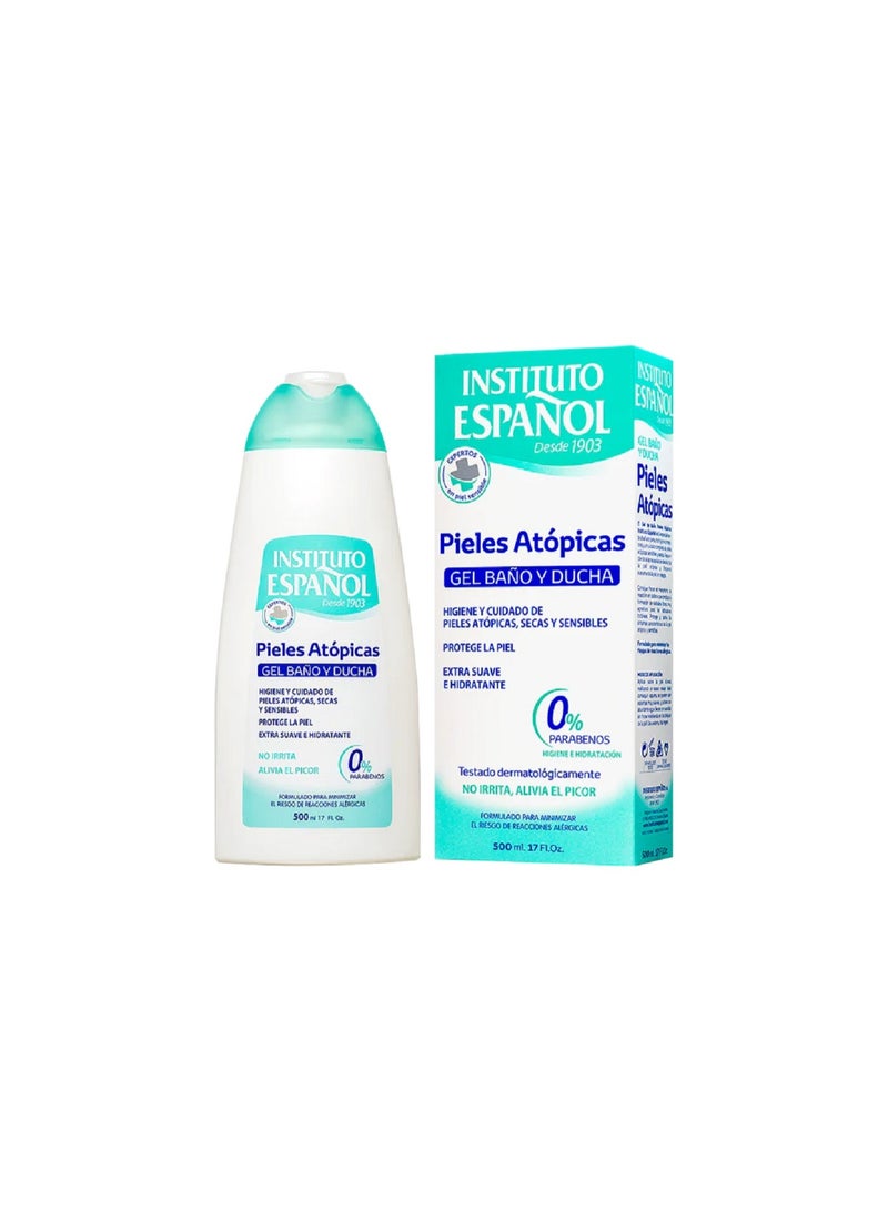 Atopic Skin Bath & Shower Gel 500ml Hypoallergenic Moisturizing Body Wash For Sensitive & Dry Skin