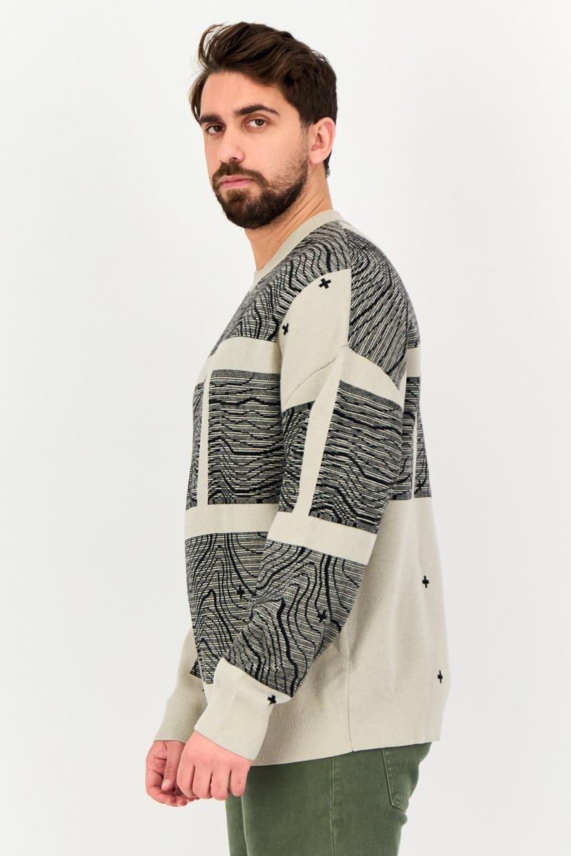 Selected Homme Men Crew Neck Knitted Sweater, Multicolor - Image 2