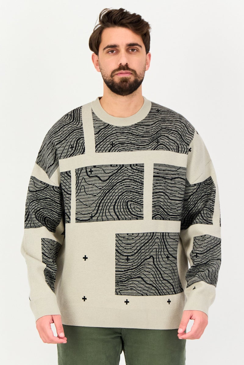 Selected Homme Men Crew Neck Knitted Sweater, Multicolor - Image 1