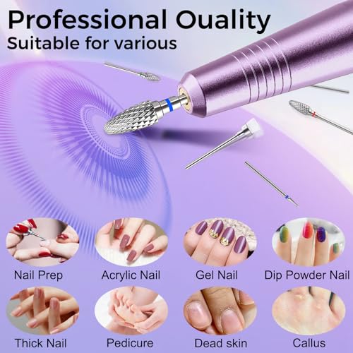 Fantexy 10 Pieces Ceramic Nail Drill Bits, 3/32 Inch Professional Acrylic Nail Bit Set, Nail File Bits Nail Art Tools for Electric Manicure Machine Home Salon Use - Image 3