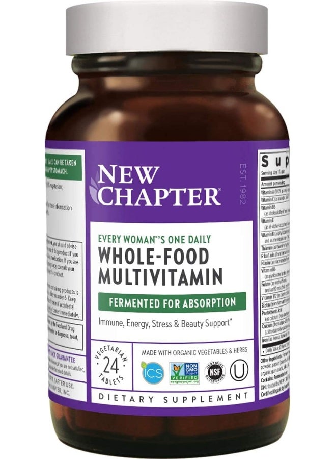New Chapter Women's Multivitamin, Every Woman's One Daily, Fermented with Probiotics + Iron + B Vitamins + Vitamin D3 + Organic Non-GMO Ingredients - 24 ct - Image 1