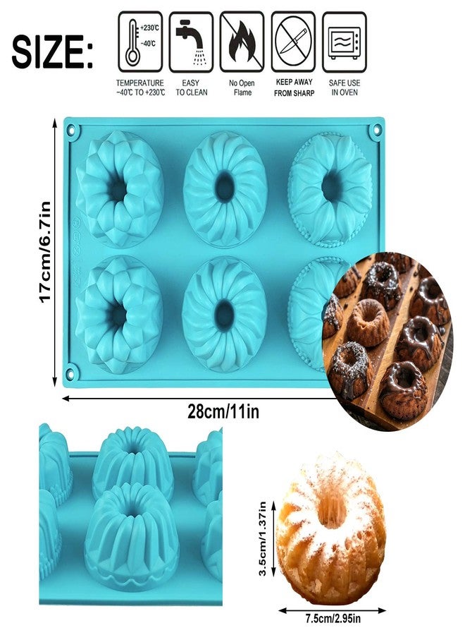 Mity rain 3pcs Mini Cake Pan for Baking - Silicone Fluted Tube Cake Pans European Grade Non Stick Fancy Molds for jello, Cupcake, Doughnut Donut, Cornbread, Brownie - Image 5