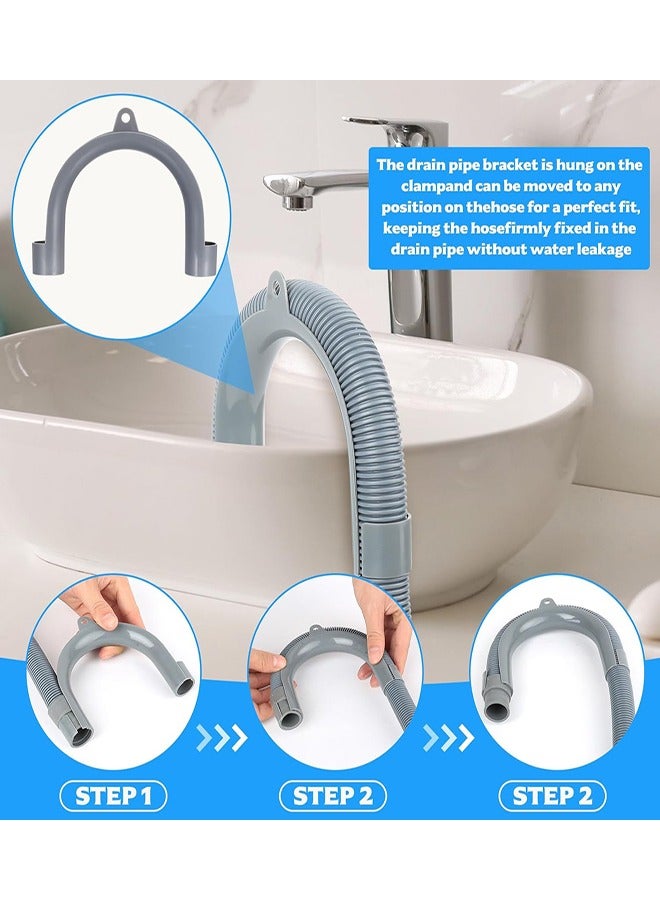 Washing Machine Drain Hose, Universal Drain Hose Extension Kit with 1 Adapter 4 Hose Clamps 1 U-Bend Hose Holder for Washer Dryer Dishwasher Applications (2M) - Image 5