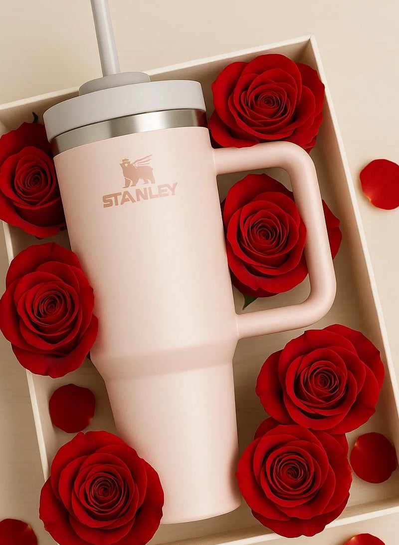 Stanley Original Flowstat Quencher H2.0 Vacuum Insulated Stainless Steel Tumbler with Lid and Straw for Water or Iced Tea, Coffee Juice, Smoothies, etc, 1.18L - Image 1