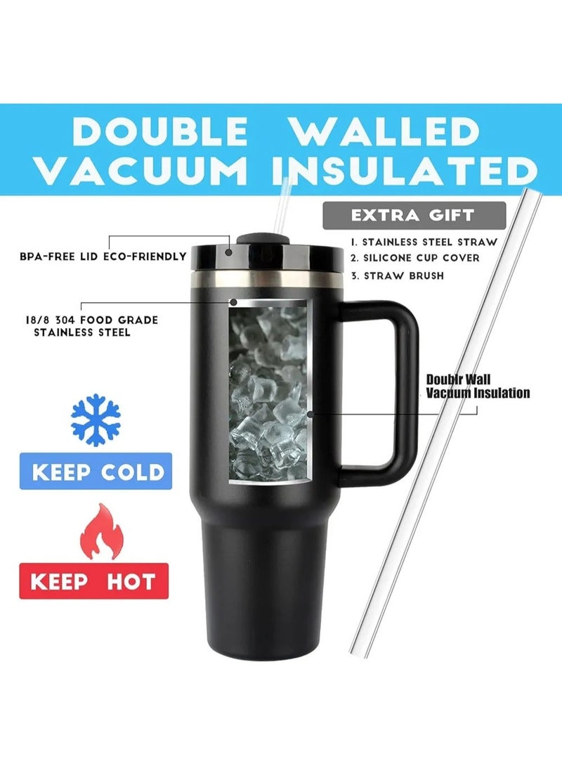 Stanley Original Flowstat Quincer H2.0 Vacuum Insulated Stainless Steel Mug with Lid and Straw for Water, Iced Tea, Coffee, Juices, etc., 1.18L - Image 2