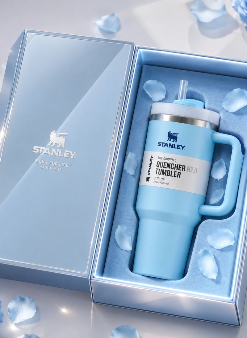 Stanley Original Flowstat Quincer H2.0 Vacuum Insulated Stainless Steel Mug with Lid and Straw for Water, Iced Tea, Coffee, Juices, etc., 1.18L - Image 1