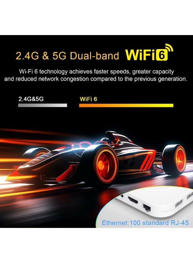 صندوق تلفزيون أندرويد 14.0 2025، جهاز بث M1 Plus 8K Ultra HD للتلفزيون، ذاكرة وصول عشوائي 2 جيجابايت + سعة تخزين داخلية 16 جيجابايت، صندوق تلفزيون ذكي مع HDR10 2.4G/5.8G ثنائي النطاق WiFi 6، BT 5.0، التحكم الصوتي، RK3528 رباعي النواة A53