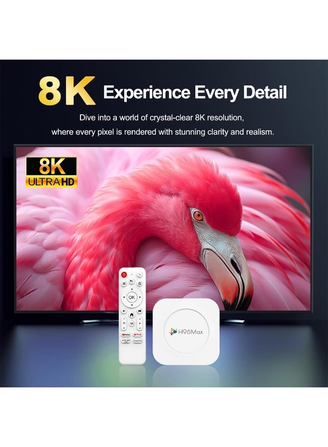 صندوق تلفزيون أندرويد 14.0 2025، جهاز بث M1 Plus 8K Ultra HD للتلفزيون، ذاكرة وصول عشوائي 2 جيجابايت + سعة تخزين داخلية 16 جيجابايت، صندوق تلفزيون ذكي مع HDR10 2.4G/5.8G ثنائي النطاق WiFi 6، BT 5.0، التحكم الصوتي، RK3528 رباعي النواة A53