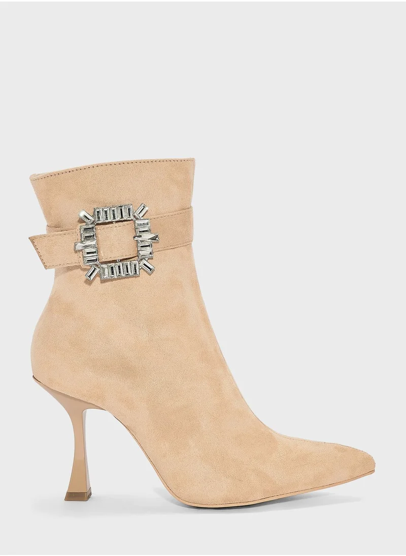 ELLA Jewelled High Heel Point Toe Boots